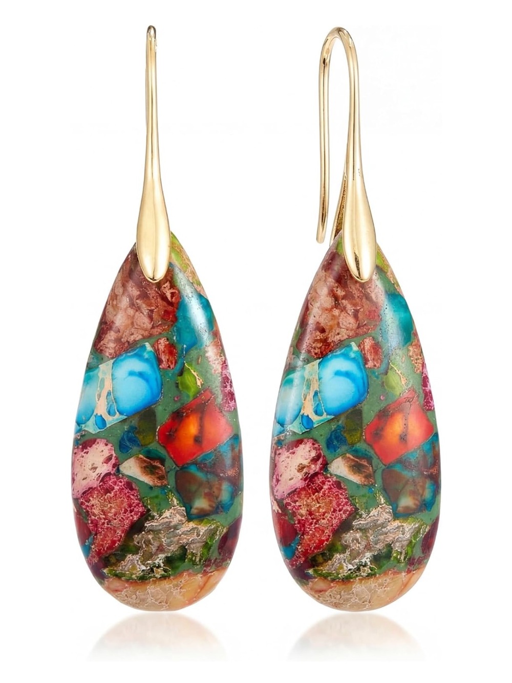 Colorful Teardrop Multicolor Resin Earrings - Women Jewelry